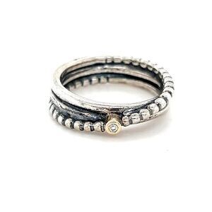 Pandora Two-Tone Crossover Diamond Ring